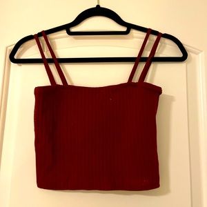 Free People Strappy Maroon Crop Tank